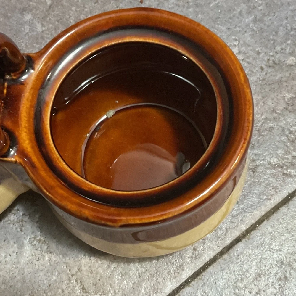 Vintage Brown and Tan Ceramic Condiment Set